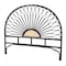 Baxton Studio Perenna Modern Bohemian Two-Tone Black and Natural Brown Rattan King Size Standalone Headboard 236-13389-ZORO - alternate 1